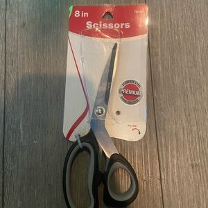 8in Stainless Steel Scissors with Black Handles